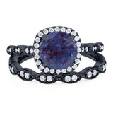 Two Piece Round Natural Stone Ring