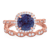 Two Piece Round Natural Stone Ring
