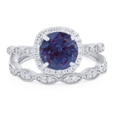 Two Piece Round Natural Stone Ring