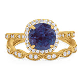 Two Piece Round Natural Stone Ring