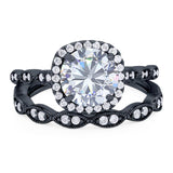 Two Piece Round Natural Stone Ring