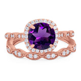 Two Piece Round Natural Stone Ring
