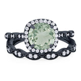 Two Piece Round Natural Stone Ring