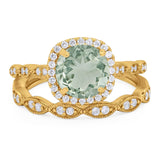 Two Piece Round Natural Stone Ring