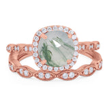 Two Piece Round Natural Stone Ring