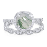 Two Piece Round Natural Stone Ring