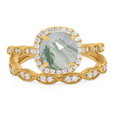 Two Piece Round Natural Stone Ring