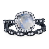 Two Piece Round Natural Stone Ring