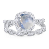 Two Piece Round Natural Stone Ring