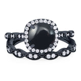 Two Piece Round Natural Stone Ring