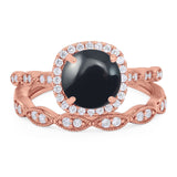 Two Piece Round Natural Stone Ring