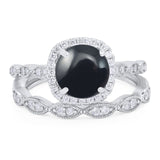 Two Piece Round Natural Stone Ring