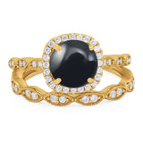 Two Piece Round Natural Stone Ring