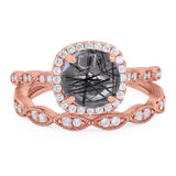 Two Piece Round Natural Stone Ring