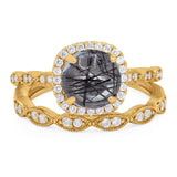 Two Piece Round Natural Stone Ring