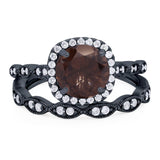 Two Piece Round Natural Stone Ring