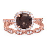 Two Piece Round Natural Stone Ring