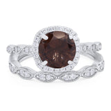 Two Piece Round Natural Stone Ring