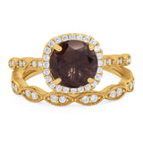 Two Piece Round Natural Stone Ring