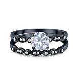 Two Piece Round Natural Stone Ring