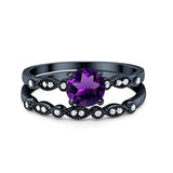 Two Piece Round Natural Stone Ring