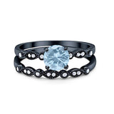 Two Piece Round Natural Stone Ring