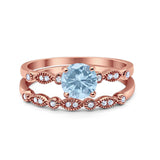 Two Piece Round Natural Stone Ring