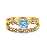 Two Piece Round Natural Stone Ring