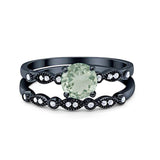 Two Piece Round Natural Stone Ring