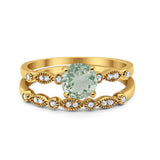 Two Piece Round Natural Stone Ring
