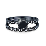 Two Piece Round Natural Stone Ring