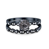 Two Piece Round Natural Stone Ring