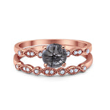 Two Piece Round Natural Stone Ring