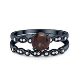 Two Piece Round Natural Stone Ring