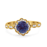 Art Deco Halo Floral Ring