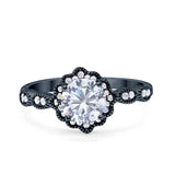 Art Deco Halo Floral Ring