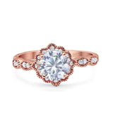 Art Deco Halo Floral Ring