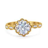 Art Deco Halo Floral Ring