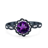 Art Deco Halo Floral Ring