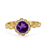 Art Deco Halo Floral Ring