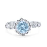 Art Deco Halo Floral Ring