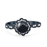 Art Deco Halo Floral Ring