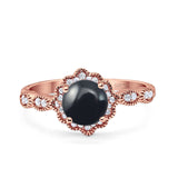 Art Deco Halo Floral Ring