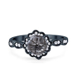 Art Deco Halo Floral Ring