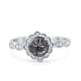 Art Deco Halo Floral Ring