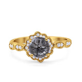 Art Deco Halo Floral Ring