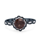 Art Deco Halo Floral Ring