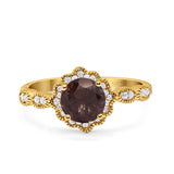 Art Deco Halo Floral Ring