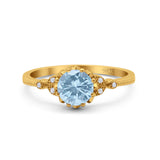 Floral Accent Round Natural Stone Ring