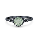 Floral Accent Round Natural Stone Ring